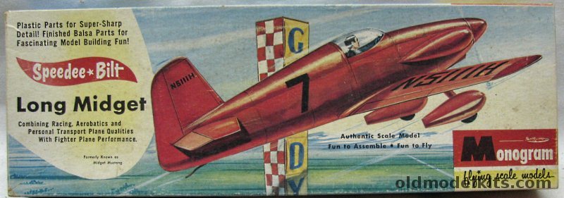 Monogram Speedee-Bilt Long Midget - ex Midget Mustang  - Flying Scale Model, G6-100 plastic model kit